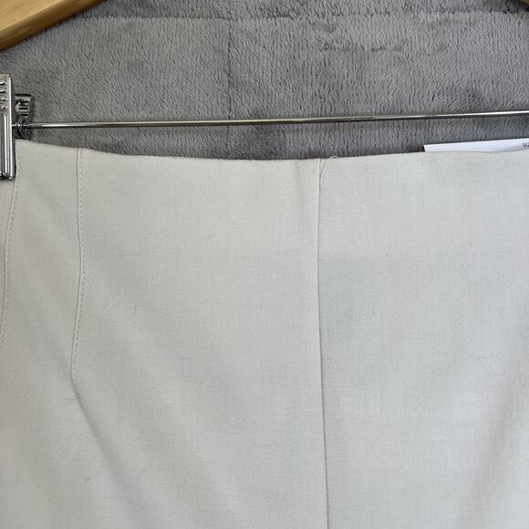 Nicole Miller Pants Women Large Cream Mid Rise Peg Leg Pullon Pockets Office NEW - Picture 3 of 12